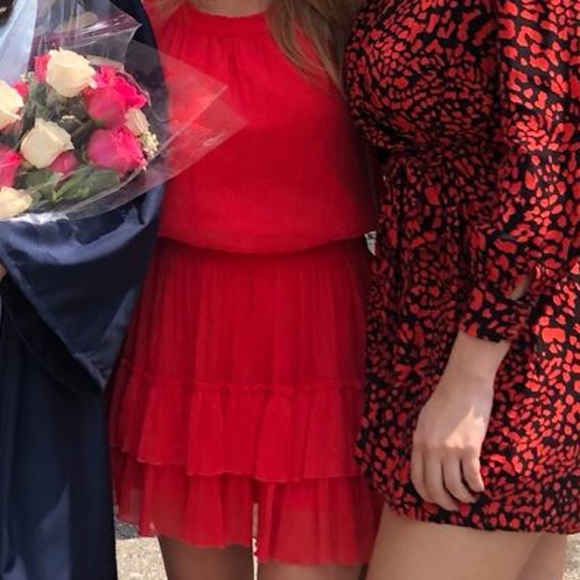 Red flounce mini dress - Picture 5 of 5